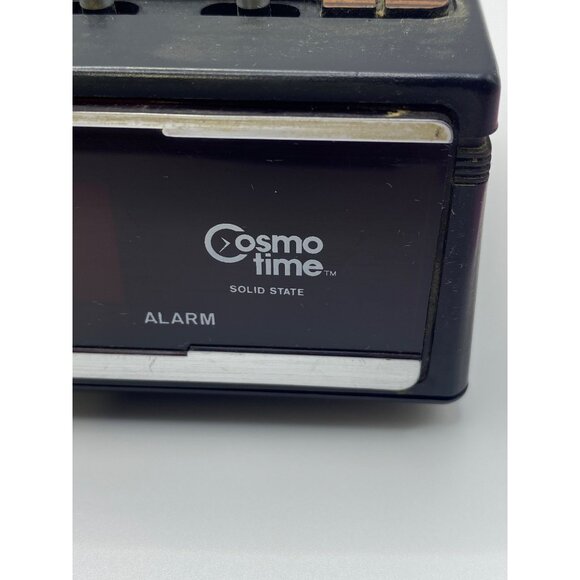 Vintage Cosmo Time Solid State Alarm Clock Radio Woodgrain Finish 1970s Retro St - Picture 6 of 14